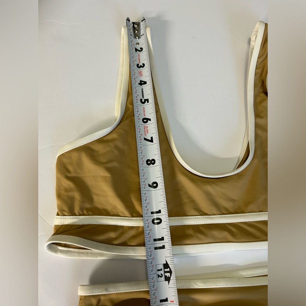 Stone Fox Swim Tan Bikini Set Size Top Medium Size Bottom Small - Picture 9 of 9